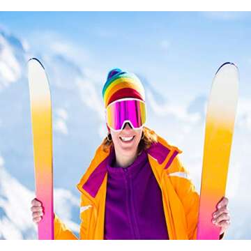 EXP VISION Ski/Snowboard Goggles for Men Women, OTG Snow Goggles Anti Fog UV Protection
