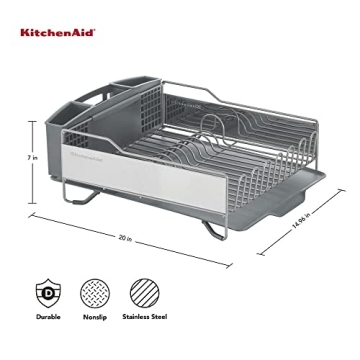 KitchenAid Large Capacity Dish Rack - Light Grey