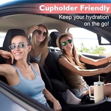 Ochapa 40 oz Tumbler with Handle Straw Lid Insulated Stainless Steel Vacuum Reusable Keep Drinks Cold Coffee Cup Holder Friendly Gifts for Valentine's Day Women Lover Car Gym Travel, Pink