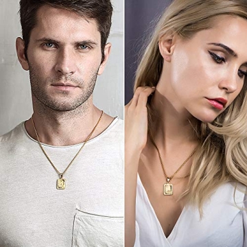 Trendsmax Gold Plated Letter M Pendant Necklace Unisex Gift
