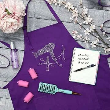 Stylish Hair Stylist Apron with Rhinestone Accents