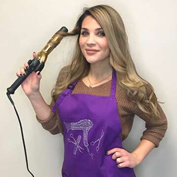 Stylish Hair Stylist Apron with Rhinestone Accents