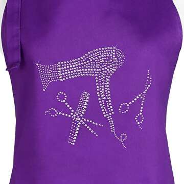 Stylish Hair Stylist Apron with Rhinestone Accents