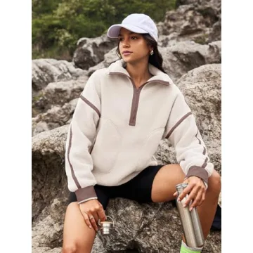Panadila Women's Cozy Half Zip Sherpa Fleece Pullover