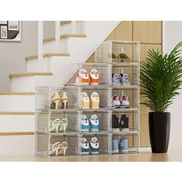 HOMIDEC Shoe Storage: 8 Pack Transparent Plastic Organizer for All Shoes