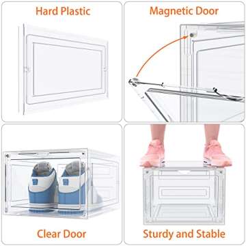 HOMIDEC Shoe Storage: Clear Stackable Shoe Organizer