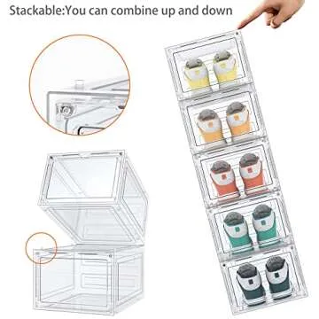 HOMIDEC Shoe Storage: Clear Stackable Shoe Organizer