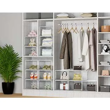 HOMIDEC Shoe Storage: Clear Stackable Shoe Organizer