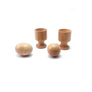 Montessori 3D Object Fitting Exercise Egg Ball with Cup Cube with Box Baby Basic Life Skill Practice...