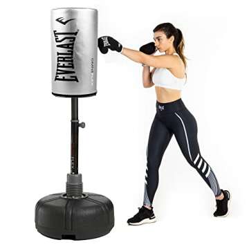 Everlast Omniflex Indoor Freestanding Adjustable Boxing MMA Core Punching Heavy Bag for Mixed Martial Arts Training and Exercise, Silver