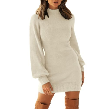 Chic ZESICA Turtleneck Long Sleeve Knit Sweater Dress