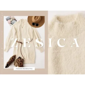 Chic ZESICA Turtleneck Long Sleeve Knit Sweater Dress