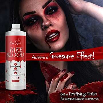 Evo Dyne Fake Blood (16 FL OZ), Made in the USA - Fake Blood for Halloween Costumes & Parties | Looks & Feels Like Real Blood