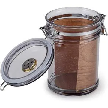 Scotte Acrylic Humidor Jar with Humidifier,Cigar Case Humidor,Rectangle humidifier Included and Hygrometer,Can Hold 18 Cigars