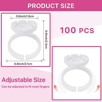 Lash Extension Supplies Glue Rings for Eyelash Extensions Pretty memory 100PCS Lash Glue Rings Eyela...