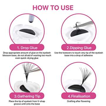 Lash Extension Supplies Glue Rings for Eyelash Extensions Pretty memory 100PCS Lash Glue Rings Eyelash Glue Holder Fanning Cup for Lash Extension Supplies (White)