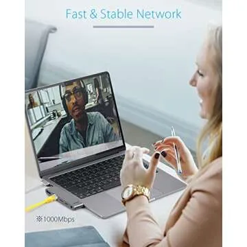 TWOPAN MacBook Pro M2 Pro/Max 14/16 inch USB C Hub, 5-Port USB C Dongle for MacBook Pro M1 M2 2023-2018/MacBook Air M2 2022, 1000M LAN, Micro SD Card Reader, USB-C PD, 3.5mm Audio Jack