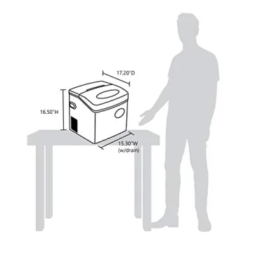 Newair Portable Ice Maker 50 lb. Daily, 12 Cubes in Under 7 Minutes - Compact Countertop Design - 3 Size Bullet Shaped Ice - for Kitchen/Office/RV/Bar - Stainless Steel