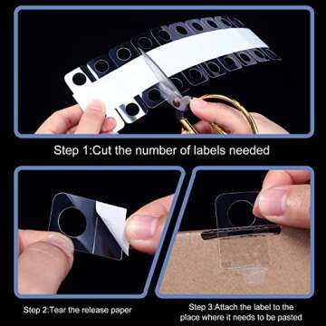 Blulu Clear Adhesive Hang Tags - 1500 Durable Display Tabs