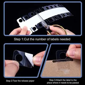 Blulu Clear Adhesive Hang Tags - 1500 Durable Display Tabs