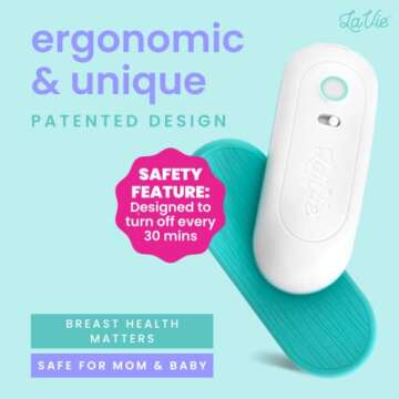LaVie™ Lactation Massager with Warming for Breastfeeding | Breast Massager with Heat and Vibration for Clogged Ducts, Improved Milk Flow, and Engorged Breast Relief | Increase Milk Supply