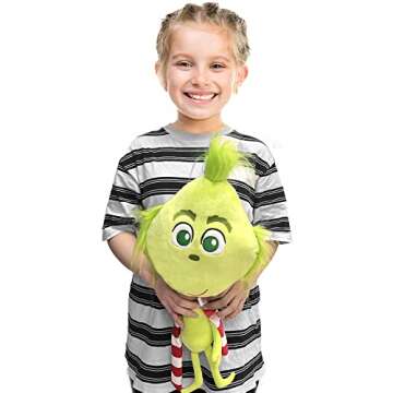 AZATE Christmas Green Monster Plush Toys, Dog Plush, Delightful Gift for Children, Christmas Decorations