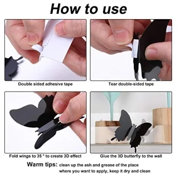 120 3D Butterfly Wall Stickers for Home Wedding Decor