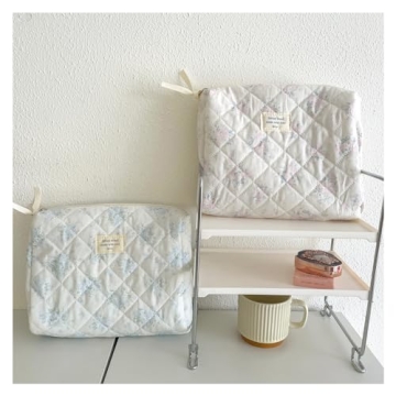 Stylish uekeboag Quilted Makeup Bag Set for Travel