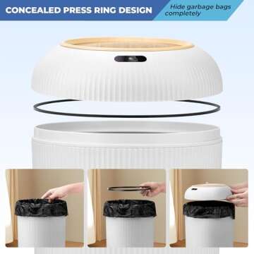 Pukomc Smart Sensor Wastebasket, Convenient and Hygienic Easy to Use, Technology Sensor Waterproof W...