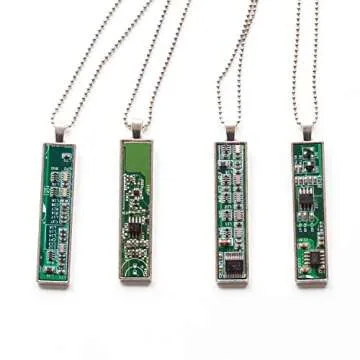 Unique Circuit Board Necklace in Vibrant Green - Eco-Friendly Jewelry