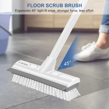 SetSail Floor Scrub Brush with Adjustable Handle and Stiff Bristles