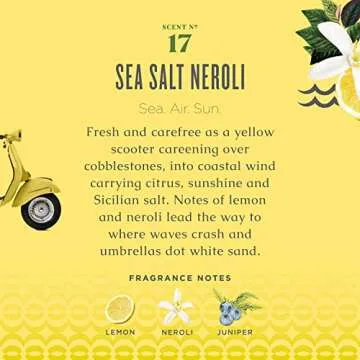 Caldrea Scented Candle - Sea Salt Neroli, 45 Hour Burn