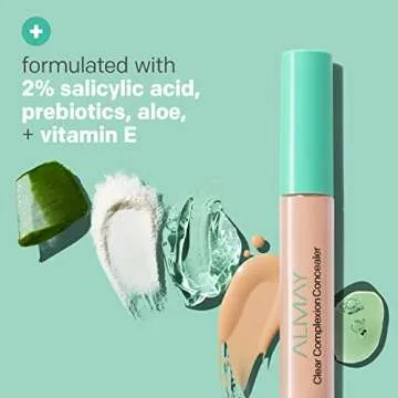 Almay Clear Complexion Acne & Blemish Spot Treatment Concealer Makeup with Salicylic Acid- Lightweight, Full Coverage, Hypoallergenic, Fragrance-Free, for Sensitive Skin, 300 Medium, 0.3 fl oz.