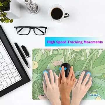 Cute Green Plant Floral Desk Mat Anime Frog Mouse Pad XL Kawaii Japanese Large PC Gaming Mousepads Computer Keyboard and Mouse Mat for Women Office Gamer Girl Desk Decor Desk Pad 31.5x11.8 in