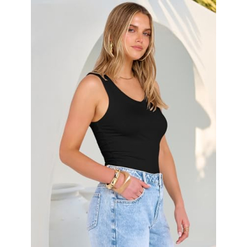 Stylish ANRABESS V-Neck Slim Tank Tops for Women