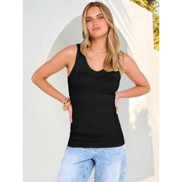 Stylish ANRABESS V-Neck Slim Tank Tops for Women
