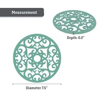 Makerstep Silicone Trivet Mat 3 Set in Heart Design Trivets. Hot Pan Holder Hot Pads for Countertop & Table. Non Slip, Serving Dishes Plates. Dishwasher Safe, Heat Resistant Kitchen Gadgets, Mint
