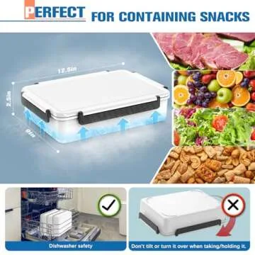 Chilled Portable Snackle Box Container with Reusable Ice Pack Bonus Insulated Bag 12 Compartment Div...