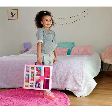 Barbie Dream Closet Playset with 35+ Doll Clothes & Accessories, Includes 5 Complete Looks, Pop-Up Second Level, Mirror & Laundry Chute