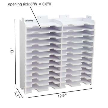 Sanfurney 24 Slots Ink Pad Holder and Stamp Pad Storage Organizer for Distress Ink Pads Diamond Painting Tray Rack for Crafts Supply, Stackable Wall Mount