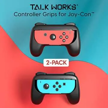 TALK WORKS Grips for Nintendo Switch Joy-Con Controller - 2 Pack - Black
