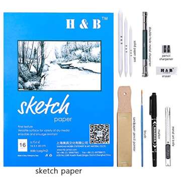 H & B 72PCS Drawing Supplies Sketching Set,Art Kit include Drawing & Colored Pencils for Adults Artists Kids.Pro Art Sketch Supplies with Sketchpad,Watercolor & Metallic Pencils
