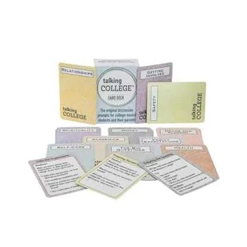 Talking College English Edition Conversation Card Deck - Educational, Health & Safety Cards w/Multiple Dialogue Prompts for Academics, Self Care, Relationships and Family Expectations - 110 Cards