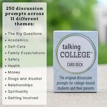 Talking College English Edition Conversation Card Deck - Educational, Health & Safety Cards w/Multiple Dialogue Prompts for Academics, Self Care, Relationships and Family Expectations - 110 Cards