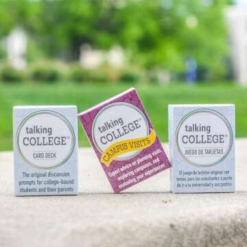 Talking College English Edition Conversation Card Deck - Educational, Health & Safety Cards w/Multiple Dialogue Prompts for Academics, Self Care, Relationships and Family Expectations - 110 Cards