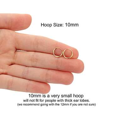 Elegant 14k Yellow Gold Endless Tiny Hoop Earrings for Comfort and Style