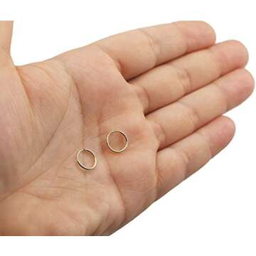 14k Yellow Gold Small Endless Tiny Hoop Earrings - 10mm
