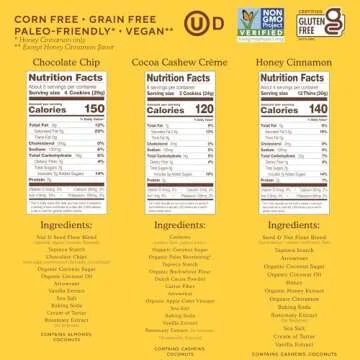 Simple Mills Snack Packs with Honey Cinnamon Sweet Thins, Chocolate Chip, and Cocoa Cashew Crème Co...