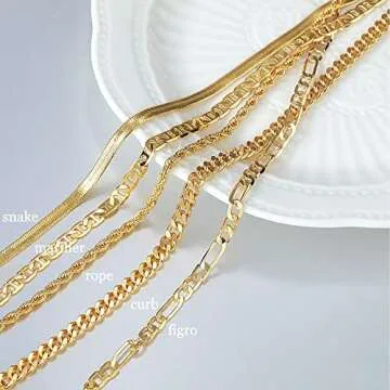 DEARMAY Gold Ankle Bracelets for Women 14K Gold Anklets for Women Herringbone Cuban Link Anklets Set Layered Cute Summer Beach Anklets Jewelry Gift for Women Teen