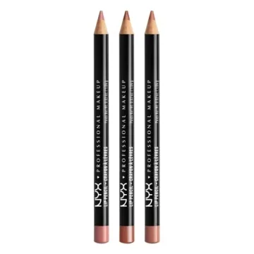 NYX PROFESSIONAL MAKEUP Slim Lip Liner Set, Long-Lasting Creamy Lip Liner Pack Of 3 (Peakaboo Neutra...